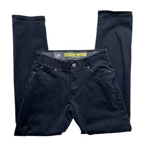 Lee Men's Black Pants 30x32 Active Stretch Motion Flex Waistband Slim Straight